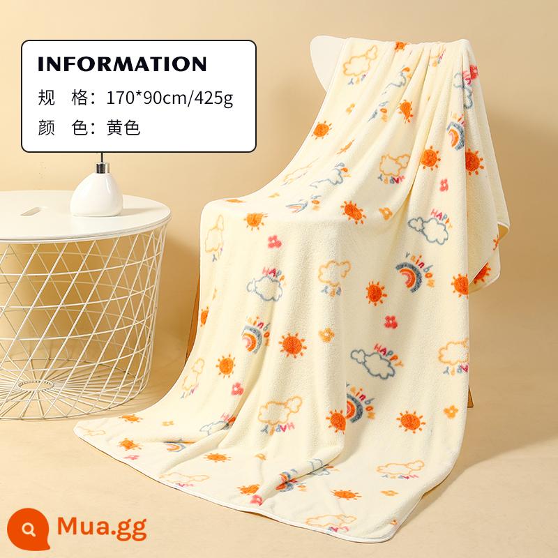 Jie Liya khăn tắm hộ gia đình nữ hơn cotton nguyên chất cotton thấm hút nam trưởng thành khăn quấn ba mảnh cặp đôi cặp đôi mới 2023 - Đám mây màu vàng [90*170cm]