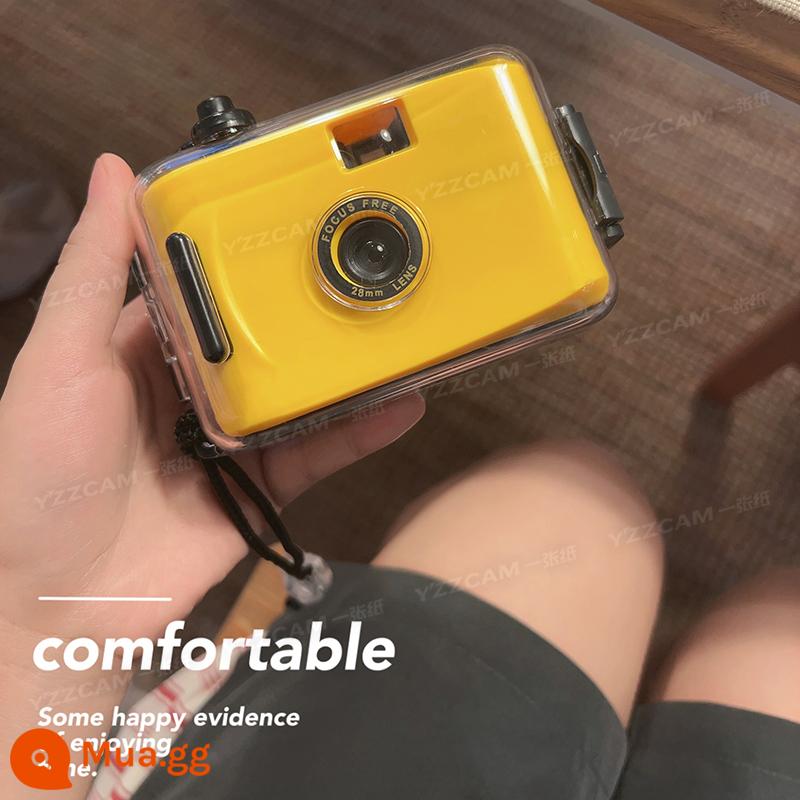 Máy ảnh phim crazy mini máy ảnh phim cổ điển không thấm nước không Polaroid ngày sinh viên quà tặng ins sáng tạo - Vỏ màu vàng đen