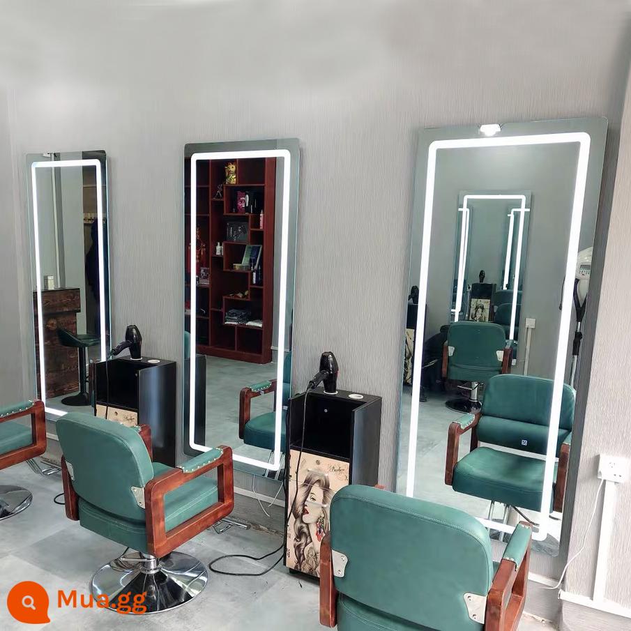 Người nổi tiếng Internet cửa hàng làm tóc hợp thời trang salon tóc gương đặc biệt cửa hàng làm tóc bàn gương có đèn treo tường cảm ứng gương phát quang gương ủi - Gương chiếu sáng nội thất không viền 150*70