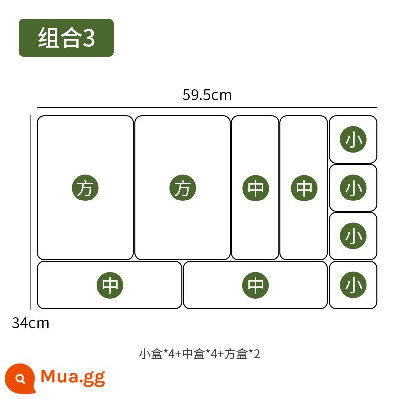 Tủ bếp kiểu ngăn kéo hộp đựng đồ tích hợp lưới hoàn thiện tạo tác tổng thể tủ dưới bàn trang điểm bộ đồ ăn trang sức văn phòng - Sự kết hợp 3 [Ưu đãi tốt nhất]