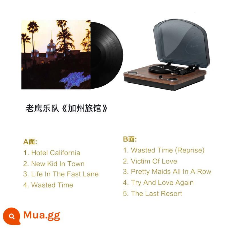 Setalin TAMMI Vinyl Ghi Retro Máy Hát Máy Tính Để Bàn Phim Âm Thanh Đồ Trang Trí Bằng Gỗ Bluetooth Quà Tặng - Máy ghi âm + "Hotel California" của Eagles