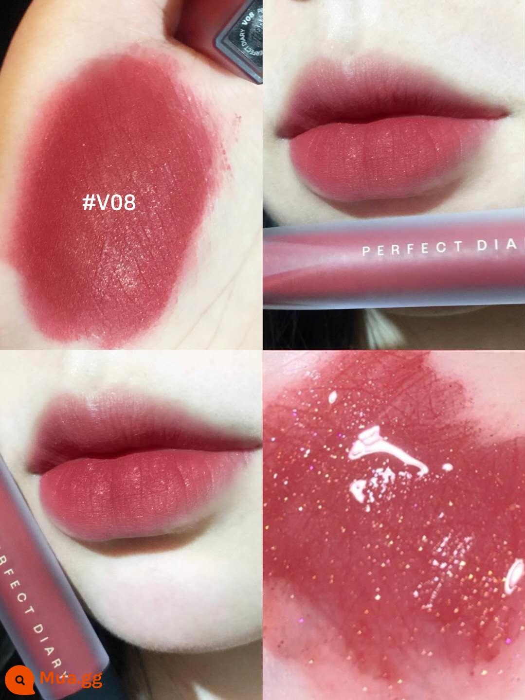 Perfect Diary Lip Glam Lip Velvet To Velvet Matte Matte 909 Thương Hiệu Lớn Chính Hãng V01 Mẫu Nữ Sinh - Son nhung V08#nhung vàng đào long lanh mịn có sẵn