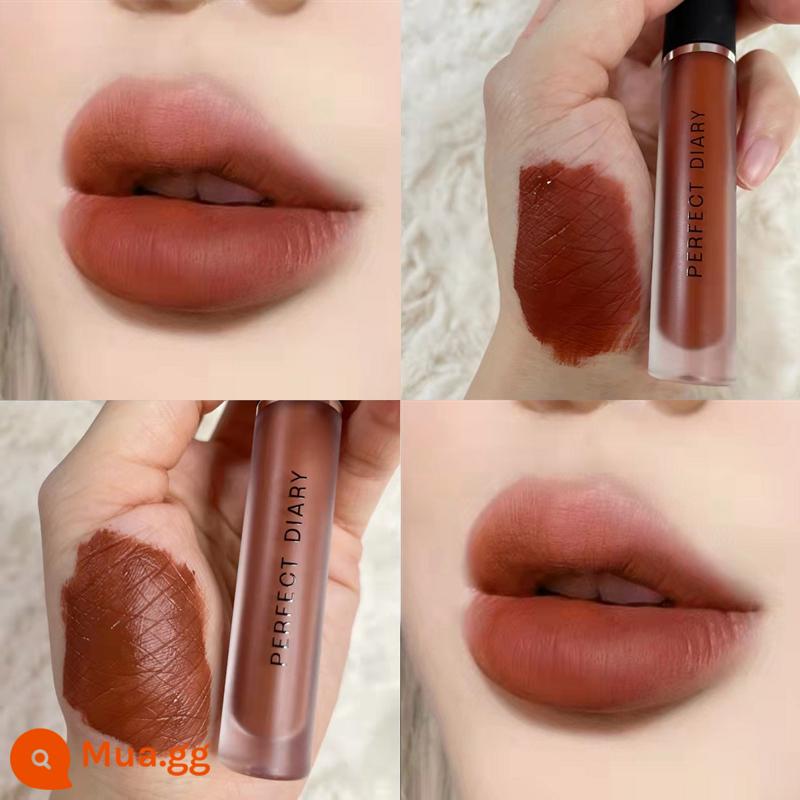 Perfect Diary Lip Glam Lip Velvet To Velvet Matte Matte 909 Thương Hiệu Lớn Chính Hãng V01 Mẫu Nữ Sinh - 9 dòng son bóng 941# gạch caramel có sẵn