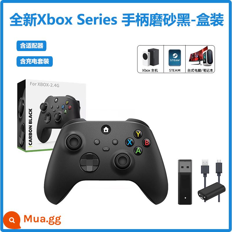 Thích hợp cho bộ điều khiển Microsoft Xbox PC máy tính Steam bộ điều khiển không dây dòng trò chơi USB một bộ điều khiển PC - Tay cầm không dây + đầu thu 2.4g + bộ sạc (đen mờ)