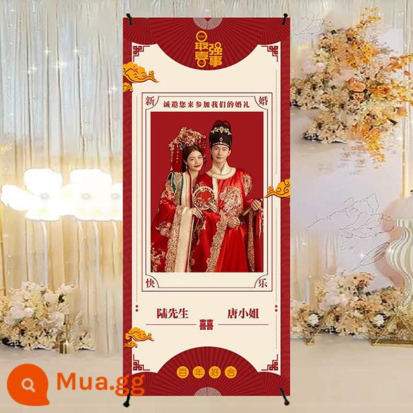 Poster chào mừng đám cưới biểu ngữ cuộn lên thiệp chúc mừng đám cưới tùy chỉnh giá trưng bày ảnh cưới sản xuất thiết kế in ấn - A61