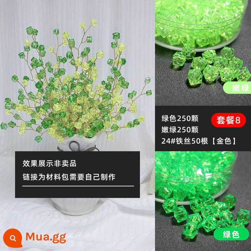 Acrylic hạt rời hạt dệt 10m trong suốt hạt vuông nhiều màu sắc hơi thở của bé bó hoa handmade tự làm chất liệu gói - 10m hạt vuông xanh 250 + xanh nhạt 250 + dây 50 hướng dẫn miễn phí