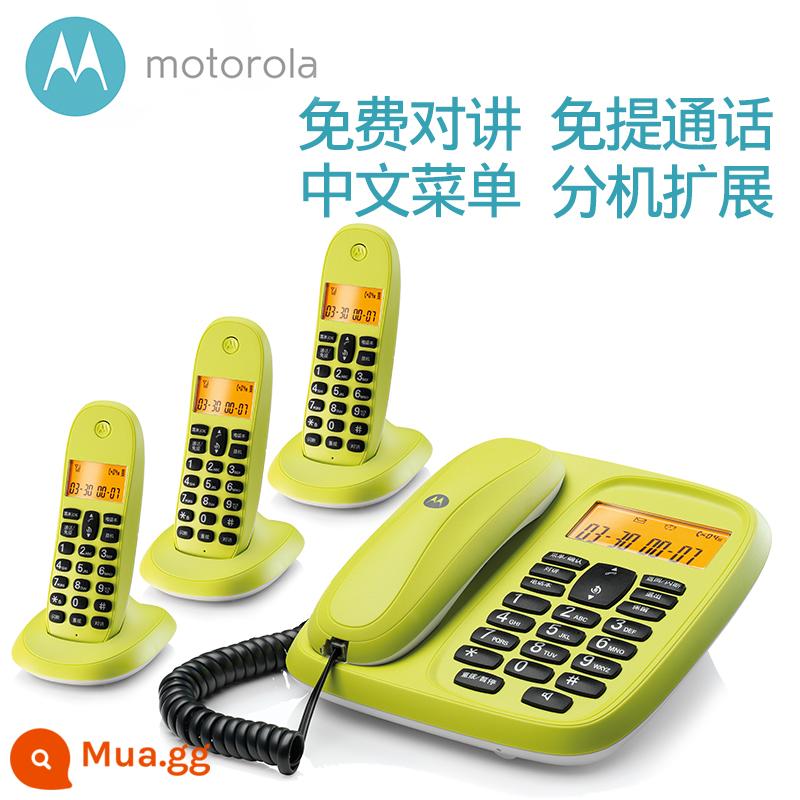 Motorola cl101c điện thoại không dây văn phòng tại nhà điện thoại cố định cố định phụ máy một kéo một hai không dây - chanh xanh một cho ba (CL101C)