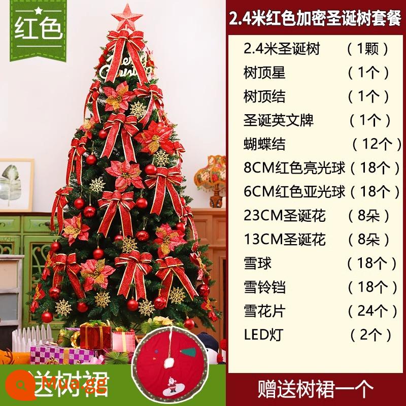 Cây thông Noel lớn Giáng sinh 3m 4m Giáng sinh 5 cảnh trung tâm mua sắm 6 bố cục 7 ngoài trời 8 khung hình 9 cây 10 đồ trang trí - Gói cây thông Noel sang trọng màu đỏ 2,4 mét