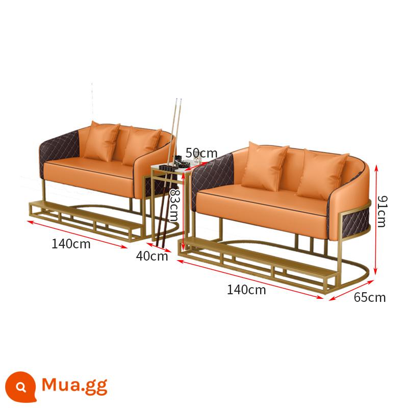 Bàn ghế bida, ghế sofa bida, ghế bida, ghế đánh bài đặc biệt tại sảnh bida, ghế xem bóng, ghế bida giải trí, phong cách mới - Sofa 4 chỗ màu cam có gác chân + bàn cafe