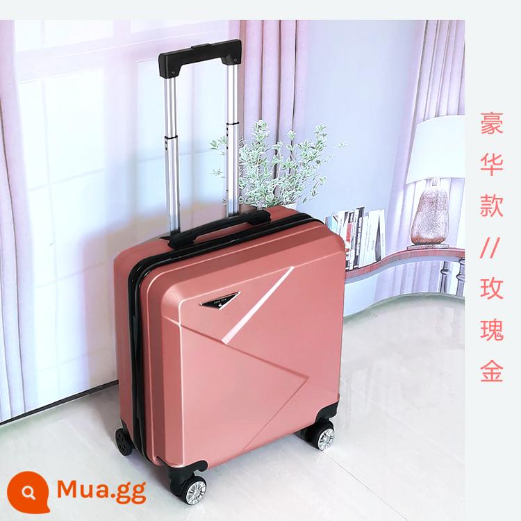 Vali lên máy bay mini 20 inch dành cho phụ nữ hộp xe đẩy nhỏ bằng lưới nhẹ màu đỏ Vali mật khẩu du lịch công tác 18 inch dành cho nam - Mẫu sang trọng màu vàng hồng