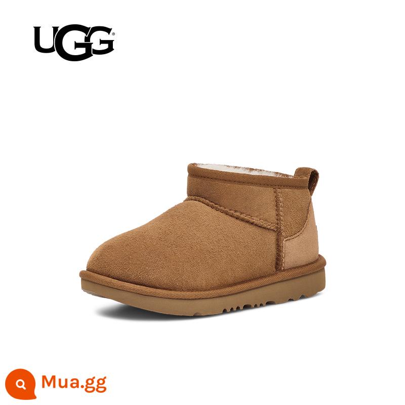 Giày trẻ em UGG, bốt đi tuyết tích hợp lông thú cho bé trai và bé gái, bốt ngắn cổ điển ấm áp cho bé 1130750 - CHE màu hạt dẻ [màu tiếp nối cổ điển]