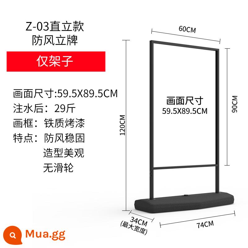 Biển quảng cáo chống gió ngoài trời hiển thị thẻ phun nước đứng áp phích đứng sàn đứng biển quảng cáo tuyển dụng quầy trưng bày quảng cáo - Giá đỡ áp phích thẳng đứng 60x90cm (chỉ có giá đỡ)