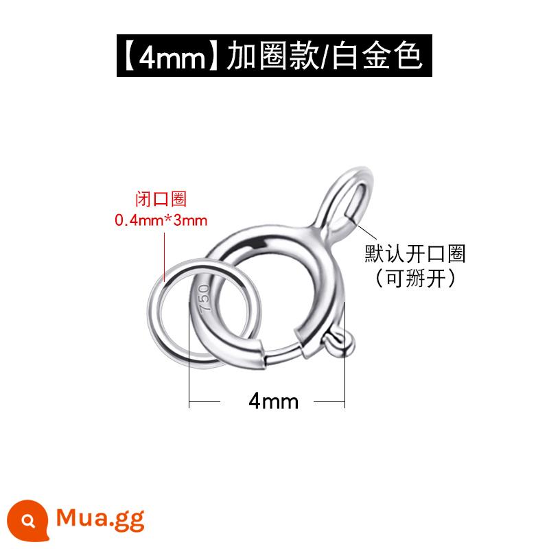 Nguyên Chất Vàng 18 K Mỏng Khóa Vòng Cổ Tự Làm Phụ Kiện Hoa Hồng Vàng K Bạch Kim Kết Nối Lò Xo Vòng Cổ Dây Đầu Màu Vàng khóa Dây - Nhẫn hở 4mm + nhẫn 3mm (vàng trắng)