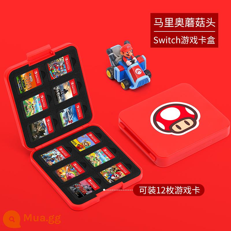 Hộp thẻ chuyển đổi Splatoon 3 Hộp lưu trữ băng cassette Nintendo Thẻ trò chơi Pokémon Zhuzi ns hút từ gói thẻ switcholed dung lượng lớn 24 tay áo bảo vệ gói phụ kiện thợ săn quái vật - Gói 12 miếng√Khóa thẻ đầu nấm Mario