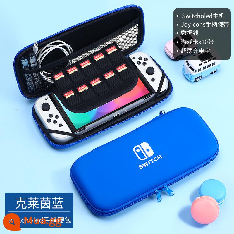 Túi lưu trữ Nintendo Switch vỏ bảo vệ ns Pokémon Zhuzi vỏ cứng hộp swich chuyển đổi băng cassette di động siwch tay cầm phụ kiện vỏ màn hình oled hộp thẻ cứng switchlite - Switcholed√Phong cách dây tay màu xanh Klein√Phim cường lực miễn phí + mũ vuốt mèo