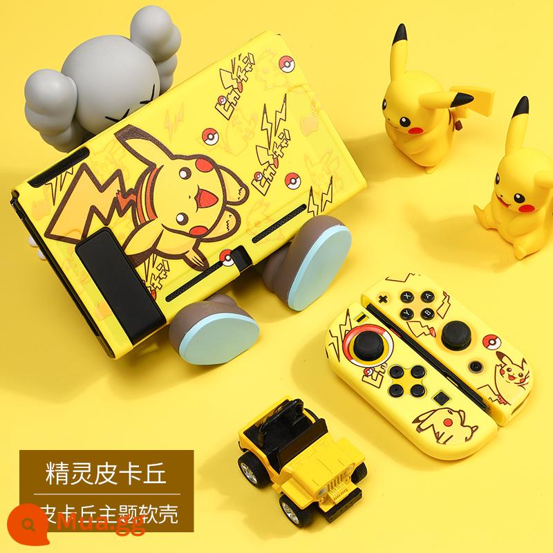 Pokémon Pikachu trọn bộ phụ kiện Ốp lưng bảo vệ Nintendo Switch Túi đựng Switchol vỏ cứng tay cầm màn hình oled Ốp lưng trong suốt silicone mềm hộp thẻ ns vòng tập thể dục hộp vỏ mềm hộp cassette - Vỏ mềm chuyển đổi "Elf Pikachu" đi kèm phim + nắp