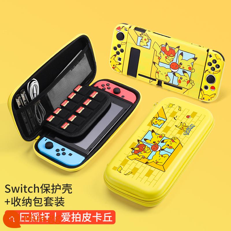 Bộ chuyển mạch bảo vệ bộ phận bảo vệ Jet Warrior 3 Nintendo Switch Shell có thể chèn cơ sở NS Tay cầm Gói lưu trữ vỏ phụ kiện OLED Set set của scrub shell shell silicone mềm silicon silicon silicon silicone - switch [Love Pikachu] + túi đựng √ Phim + mũ miễn phí