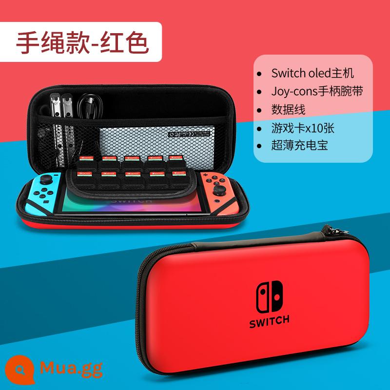 Túi lưu trữ Nintendo Switch vỏ bảo vệ ns Pokémon Zhuzi vỏ cứng hộp swich chuyển đổi băng cassette di động siwch tay cầm phụ kiện vỏ màn hình oled hộp thẻ cứng switchlite - Switcholed√Tay dây kiểu màu đỏ√Phim cường lực miễn phí + mũ vuốt mèo