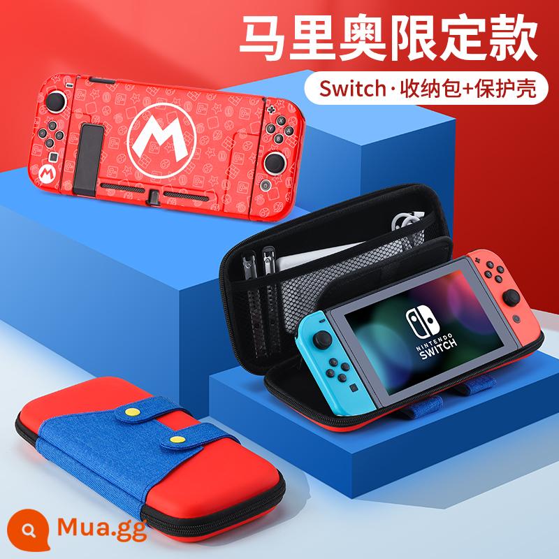 Túi đựng Nintendo Switch Túi bảo vệ Mario ns máy chơi game oled xách tay dung lượng lớn hộp vỏ cứng hộp cassette switcholed siwch tay cầm vỏ tay trọn bộ phụ kiện - Vỏ cứng Switch Stand [Mario Limited + Vỏ bảo vệ cùng kiểu] ​​Phim + Nắp miễn phí