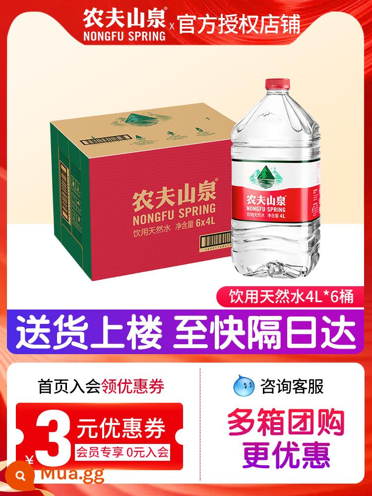 Nongfu Mountain Spring 5L Nước gia đình Nước thùng 5L * 4 Thùng FCL Kiềm yếu tự nhiên 12L Chai lớn Nước khoáng Nước uống - Nước uống thiên nhiên 4L*6 thùng*1 hộp