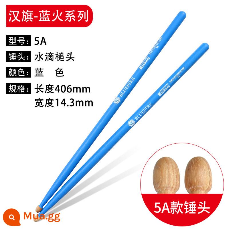 Han Brand Drum Stick Blue Fire 5A kệ Drummo 5BH Peach Wood Children Hun Hanqi Drum Stick chuyên nghiệp Gỗ Solid 7A - Màu xanh 5A