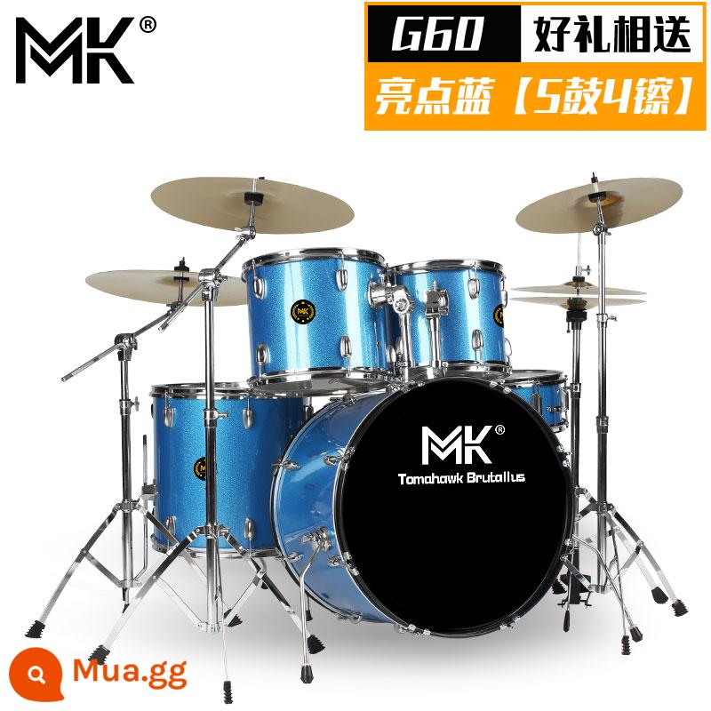 Bộ trống MK dành cho người lớn trẻ em tại nhà trống jazz 5 trống 234 鑔 cho người mới bắt đầu thực hành kiểm tra hiệu suất chuyên nghiệp - G60 Highlight Blue [5 trống 4 锔]