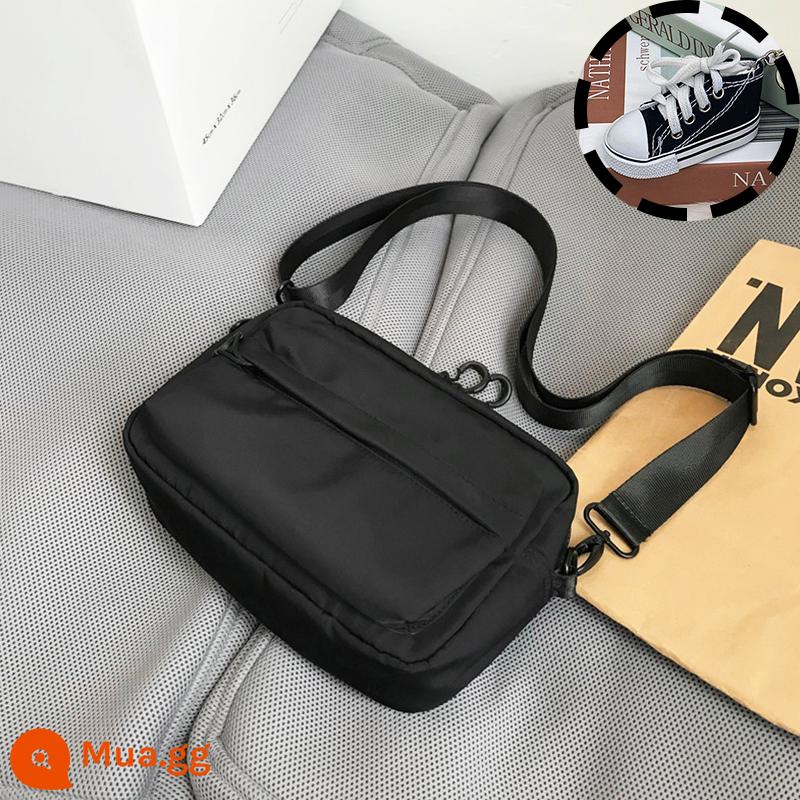 Túi satchel túi đeo chéo thông thường cho nam túi đeo vai ins thương hiệu hợp thời trang túi treo học sinh túi nhỏ xu hướng đường phố túi xách Nhật Bản - giày vải đen