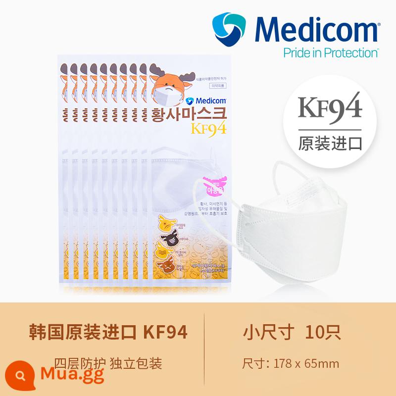 Medicom Medicom Khẩu trang KF94 nhập khẩu Hàn Quốc dùng một lần 3d mặt nạ hình cây liễu ba chiều chống khói - [Kích thước nhỏ] Gói cá nhân màu trắng gồm 10 chiếc