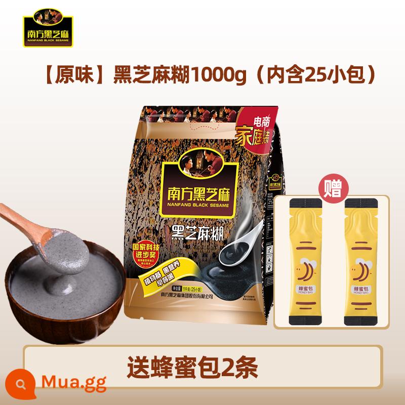 Bột mè đen Bột mè đen miền Nam nguyên chất/không đường 1000g Bột thay thế bữa sáng dinh dưỡng cho người cao tuổi - Hương vị nguyên bản 1000g丨25 gói (bao gồm 2 gói mật ong).