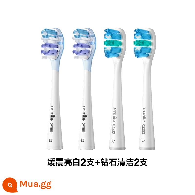 Smile plus usmile đầu bàn chải đánh răng điện sạch và trắng 4 gói đầu bàn chải thay thế lông mềm bị phai màu thích hợp cho người lớn - Đừng bắn 3