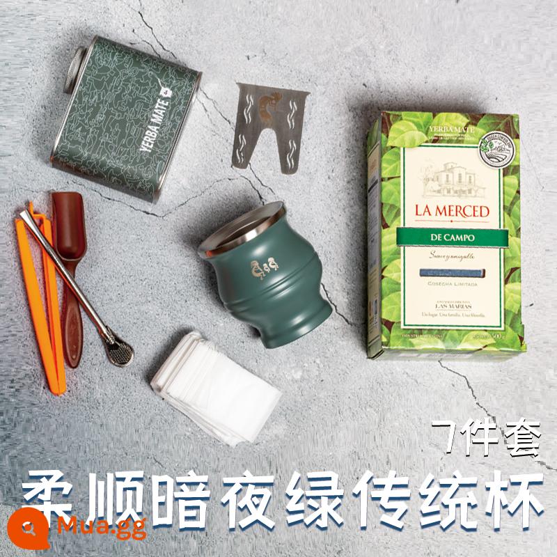 TARAGUI nhập khẩu trà yerba mate của Argentina đã được làm mờ Sundai dẻo dai Macy's cùng phong cách với bộ cuống - Bộ cốc truyền thống 7 chiếc màu xanh đậm đêm êm dịu