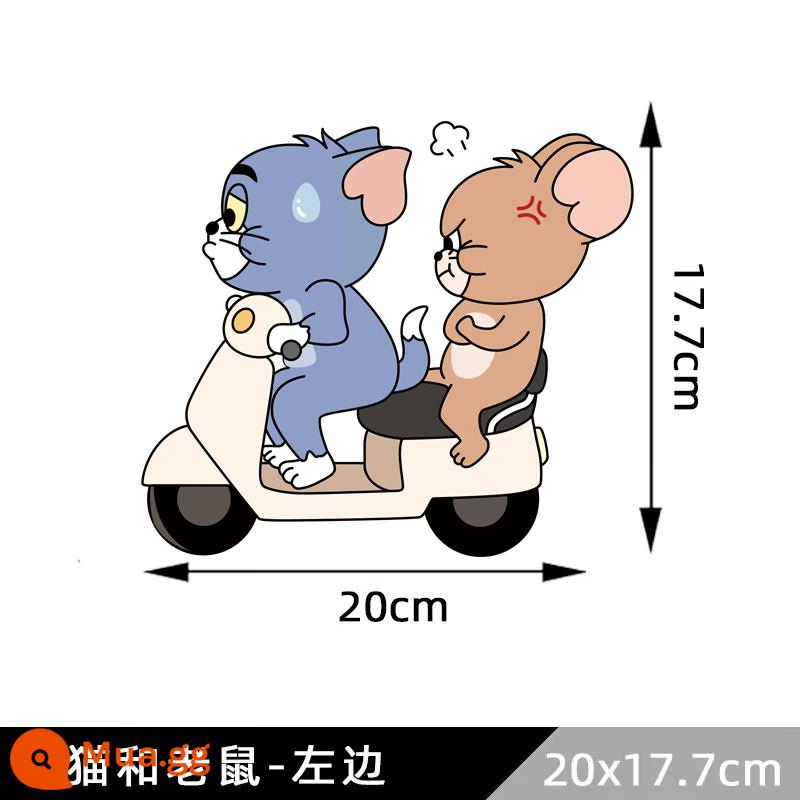 Hình dán xe Tom và Jerry Mèo Tom trang trí điện thân xe dán che trầy xước cá tính sáng tạo phim hoạt hình dán xe - Tom và Jerry Ride: (bên trái) 20cm