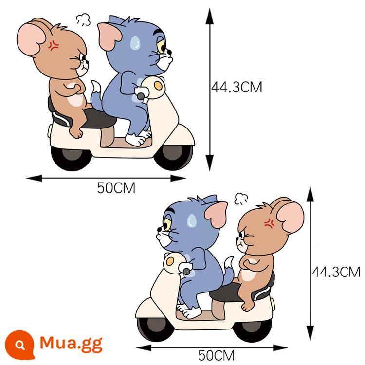 Hình dán xe Tom và Jerry Mèo Tom trang trí điện thân xe dán che trầy xước cá tính sáng tạo phim hoạt hình dán xe - Tom và Jerry Đạp xe: (trái + phải) đôi 50cm