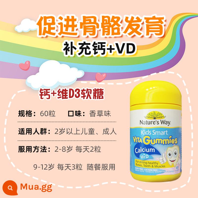 Kẹo dẻo Natures Way Jiasmin trẻ em bổ sung canxi kẽm đa vitamin VC cho bé 60 viên của Úc - trời xanh