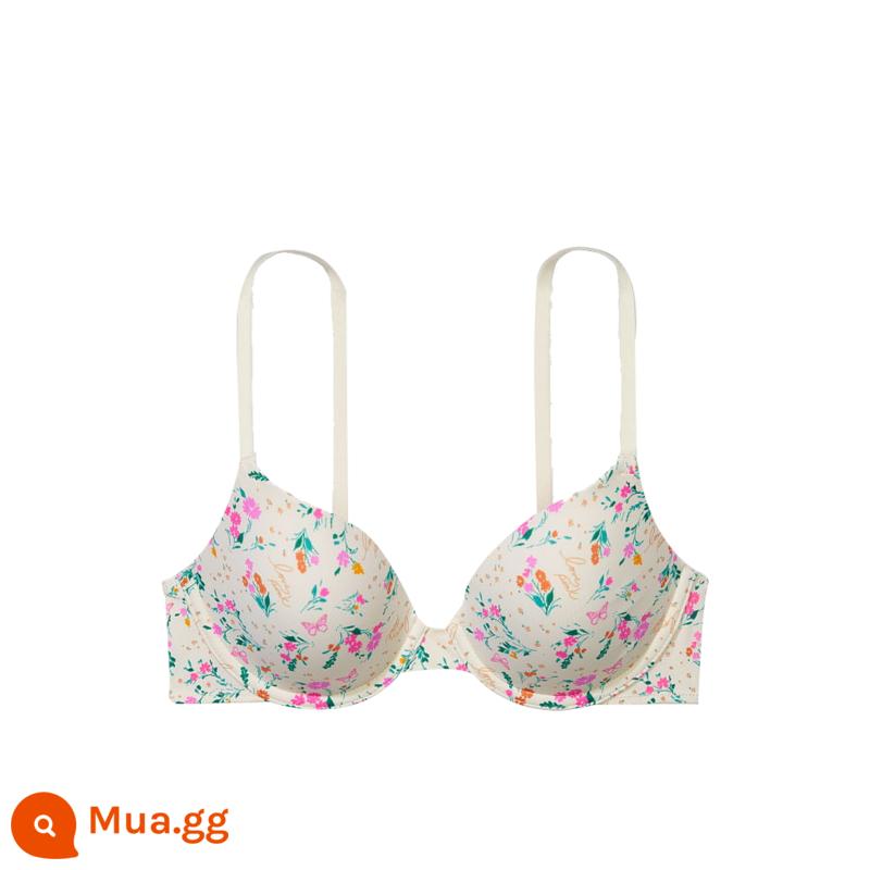 Thẳng xuống 128|Victoria's Secret Áo ngực hồng đĩa ngực liền mạch lưng đẹp đồ lót bé gái 11202804 - In hoa kem 60ZC-2804