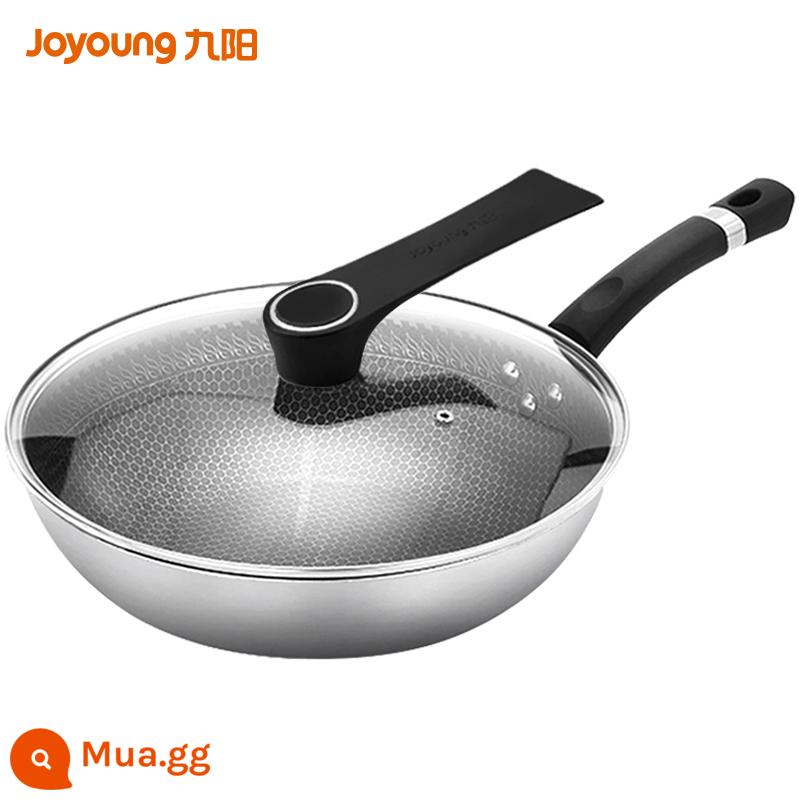 Joyoung Chảo Chống Dính Chảo Gia Dụng Chảo Inox 304 Chảo Cảm Ứng Bếp Gas Đặc Biệt Chảo Chảo - Mẫu hàng đầu - đường kính ngoài 32CM + nắp đứng