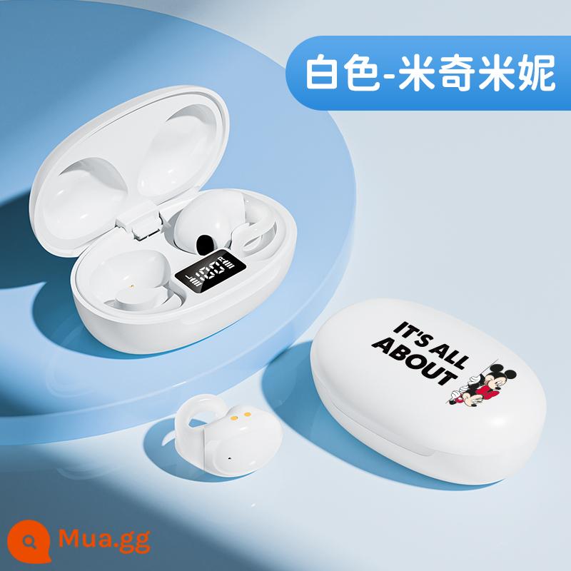 Tai nghe Bluetooth Disney không dây Kẹp thể thao Giảm tiếng ồn dẫn truyền xương Không phải trong tai Thích hợp cho Huawei Apple Xiaomi - [Phiên bản cao cấp - Minnie trắng] Hiển thị pin ★Dolby Toàn cảnh âm thanh vòm ★Cuộc gọi HD