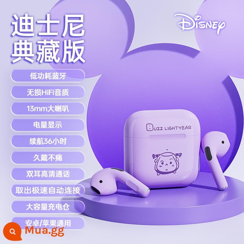 Tai nghe Bluetooth Disney Tai nghe thể thao không dây giảm tiếng ồn trong tai Tuổi thọ pin cực dài Thích hợp cho Apple Huawei Xiaomi Oppo - Màu tím - Vỏ bảo vệ miễn phí [Phiên bản sưu tập★Chất lượng âm thanh HD★Cuộc gọi hai tai]