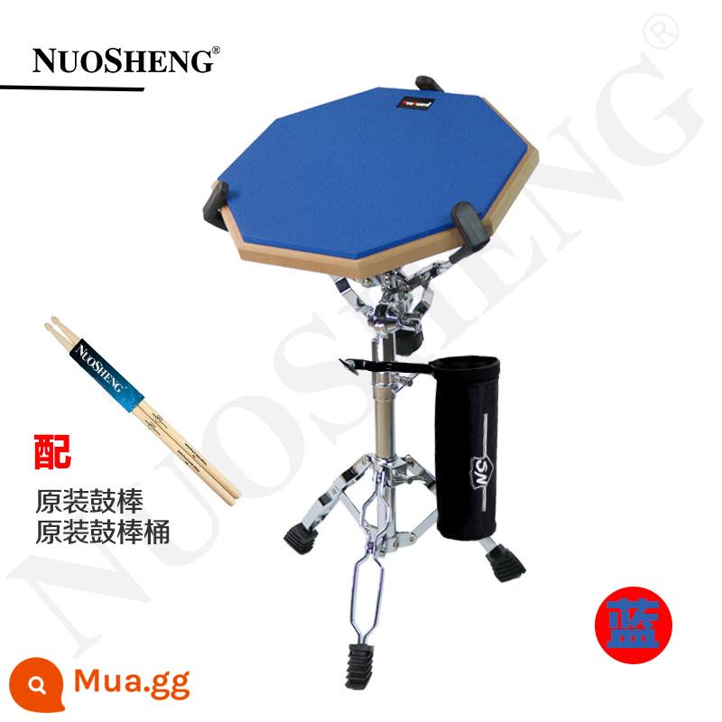 Bộ đệm trống câm Nuosheng 12 inch dành cho người mới bắt đầu bộ trống phụ đệm trống nhịp bộ đệm trống thực hành - Trống câm NS xanh + giá trống snare + dùi trống + thùng dùi trống