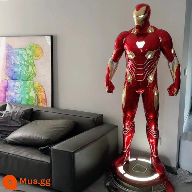 Marvel Iron Man Hulkbuster giáp điêu khắc MK7MK50 1 đến 1 mẫu trang trí phòng khách tầng-đứng lớn vật trang trí - MK50 Iron Man đế tròn cao 2 mét đường kính đế tròn 85*cao 20