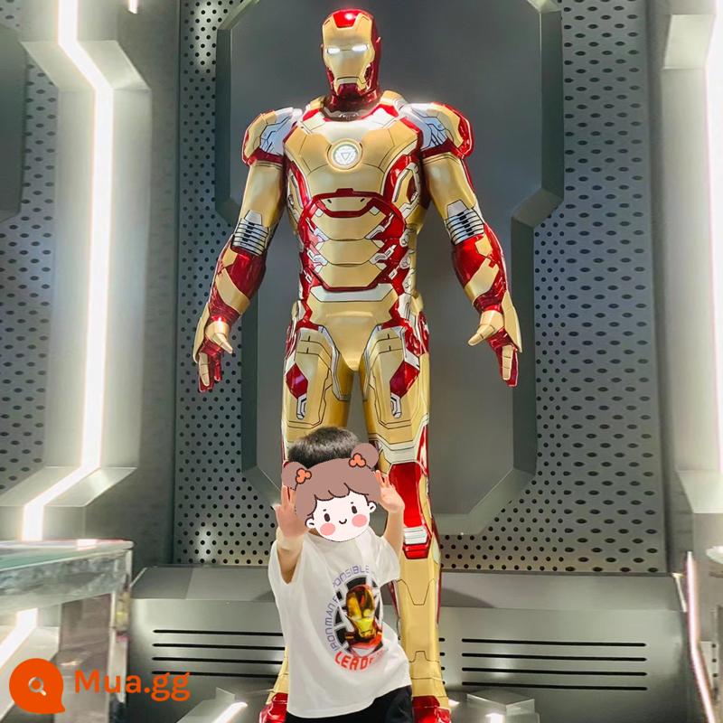 Marvel Iron Man Hulkbuster giáp điêu khắc MK7MK50 1 đến 1 mẫu trang trí phòng khách tầng-đứng lớn vật trang trí - MK42 Iron Man 1,8 mét không có đế