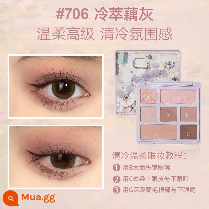 GIỮ SỐNG Vườn Paris Eyeshadow Palette Trà Sữa Màu Đất Hốc Tranh Sơn Dầu Cánh Hoa Hạt Mờ Thỏ Phấn Mắt - 706# Chiết Lạnh Củ Sen Màu Xám