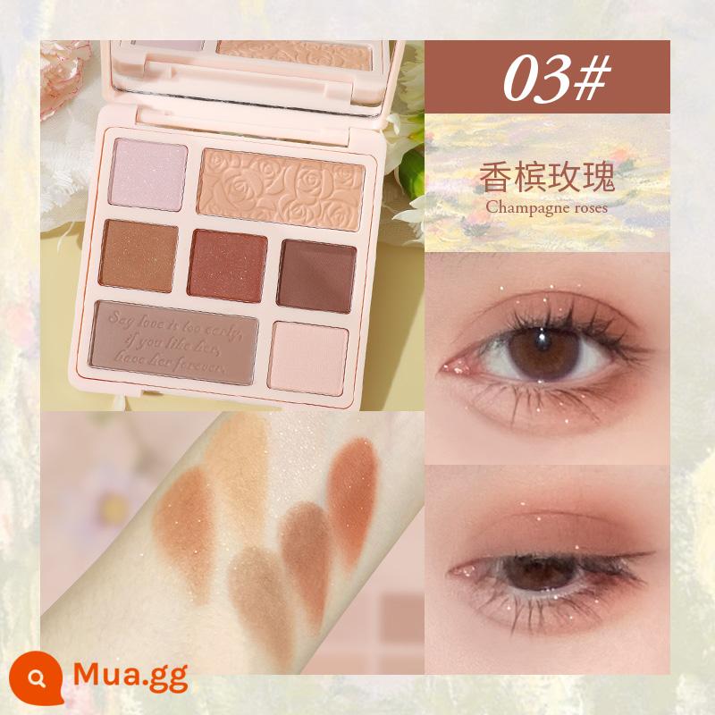 GIỮ SỐNG Vườn Paris Eyeshadow Palette Trà Sữa Màu Đất Hốc Tranh Sơn Dầu Cánh Hoa Hạt Mờ Thỏ Phấn Mắt - 703 # Hoa hồng sâm panh