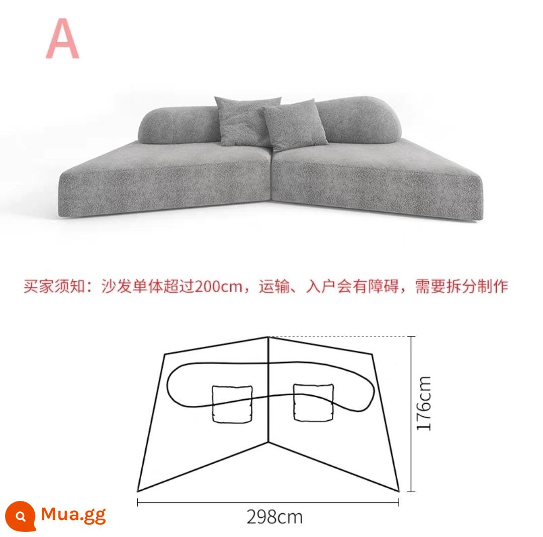 Biệt thự sang trọng ghế sofa đá cao cấp phong cách Jingji căn hộ nhỏ nhà thiết kế sáng tạo vải hình đặc biệt kiểu kem có thể tháo rời và giặt được - Bảo hành mười năm* Sự kết hợp A