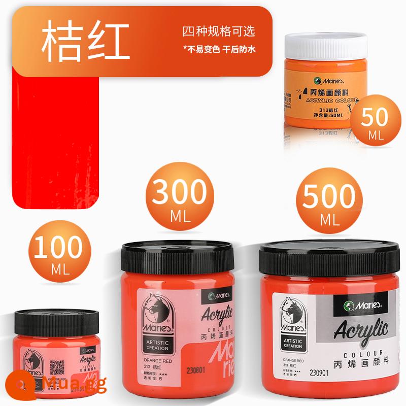 Sơn acrylic thương hiệu Marley 500ml chai lớn trắng đen 300 vàng sơn tường đặc biệt chống nước pha loãng sơn thuốc nhuộm tranh tường vẽ tay màu không phai graffiti kem chống nắng trẻ em tự làm - cam/mới