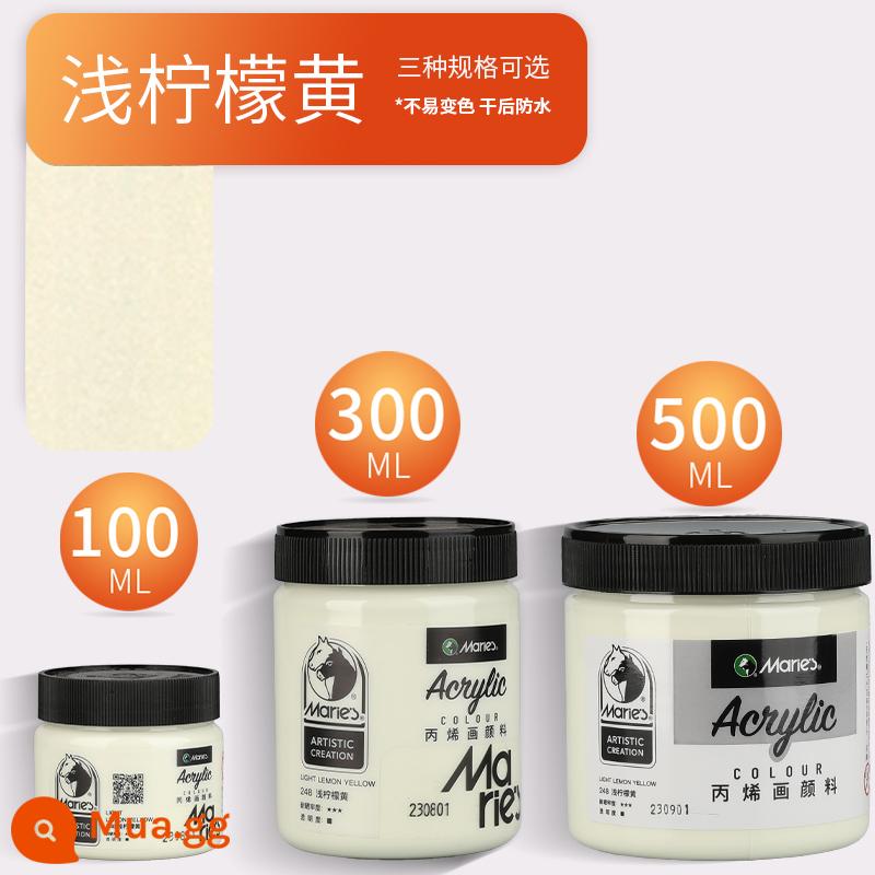 Sơn acrylic thương hiệu Marley 500ml chai lớn trắng đen 300 vàng sơn tường đặc biệt chống nước pha loãng sơn thuốc nhuộm tranh tường vẽ tay màu không phai graffiti kem chống nắng trẻ em tự làm - vàng chanh nhạt