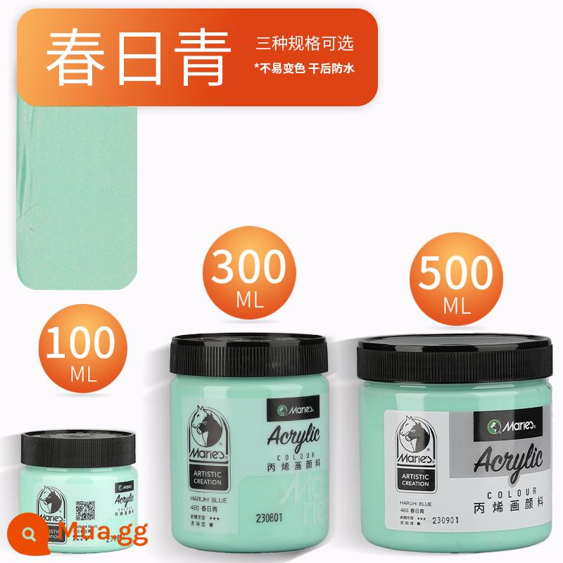 Sơn acrylic thương hiệu Marley 500ml chai lớn trắng đen 300 vàng sơn tường đặc biệt chống nước pha loãng sơn thuốc nhuộm tranh tường vẽ tay màu không phai graffiti kem chống nắng trẻ em tự làm - mùa xuân xanh/mới