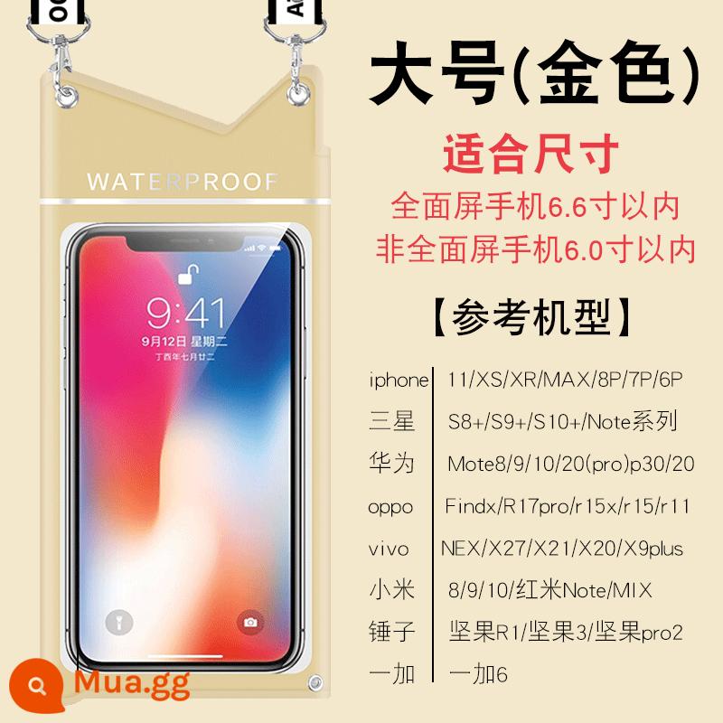 Thích hợp cho túi chống nước điện thoại di động Huawei Mate40Pro30X2E20 với vỏ lặn trong suốt màn hình cảm ứng để giao hàng - Kích thước lớn [vàng]