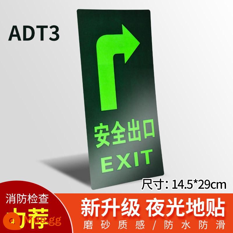 Dấu hiệu thoát hiểm an toàn hành lang dán cảnh báo sơ tán biển báo kênh cứu hỏa an toàn biển báo biển báo dán tường dạ quang huỳnh quang không có điện mũi tên thẳng trái và phải dán thẻ nhắc nhở tự dính - Miếng dán sàn, lối thoát hiểm bên phải
