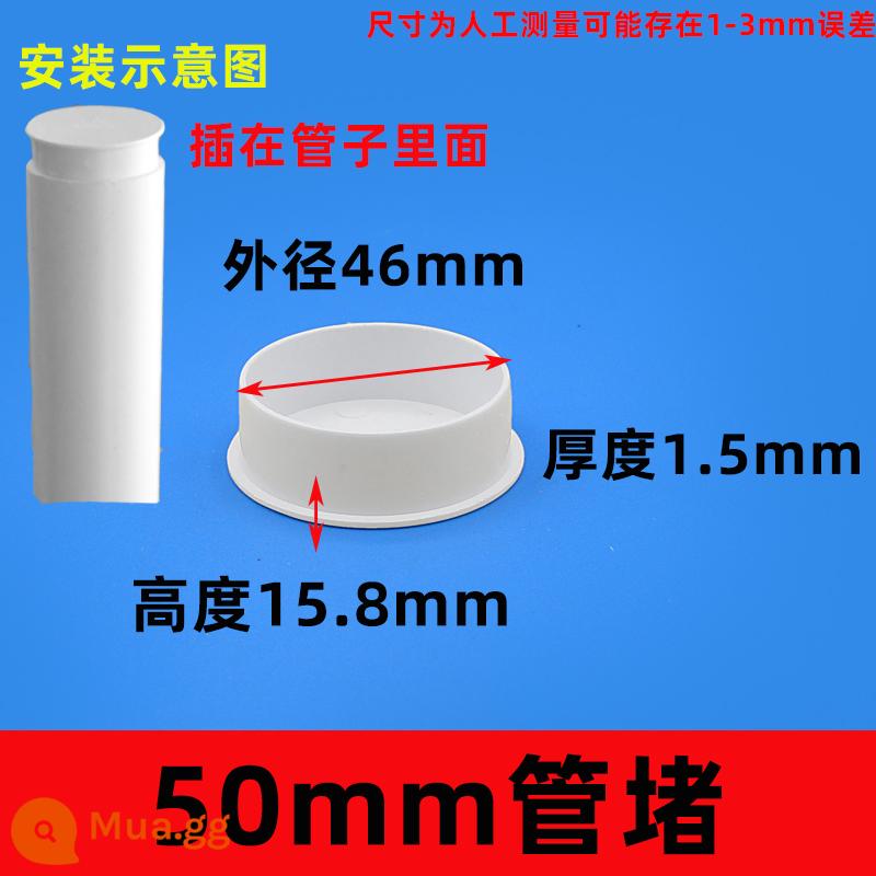 Nắp ống nhựa PVC 160 nút chặn thoát nước nắp ống thép 5 nắp bảo vệ 110 phụ kiện 200 đầu bịt ống cống phụ kiện ống nhựa pvc - Ống nước 50mm bị chặn màu trắng